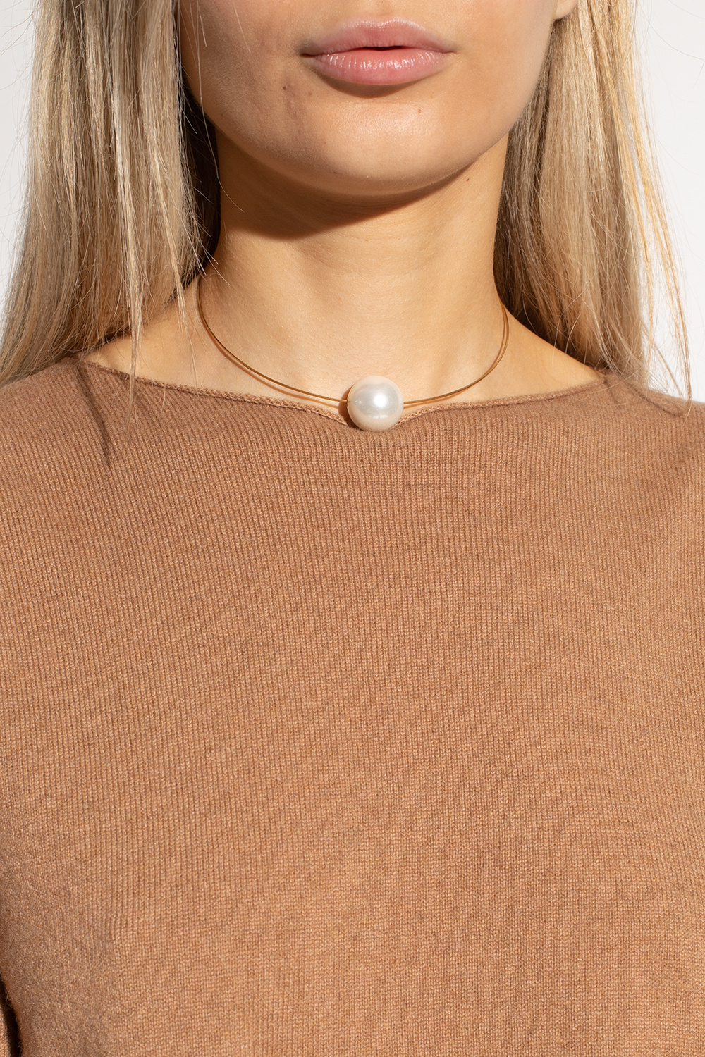 JIL SANDER Pearl necklace | Jil Sander Top mit offenem